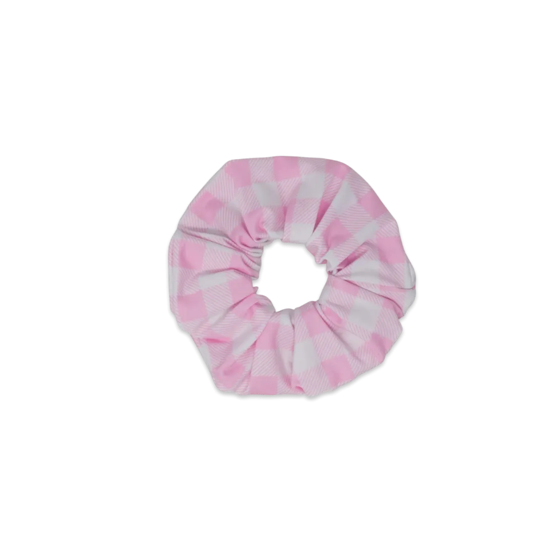 Hair Scrunchie | Light Pink Buffalo Check