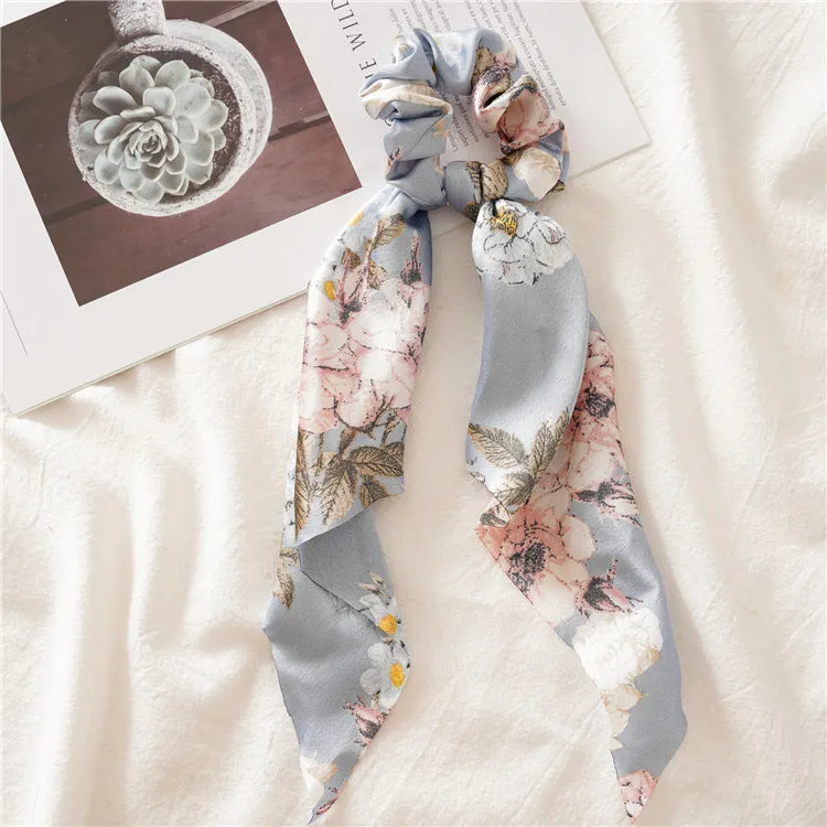 Hair Scrunchies Elastic Hair Bands Hair Scarf Ponytail Cute Colorful Floral Design