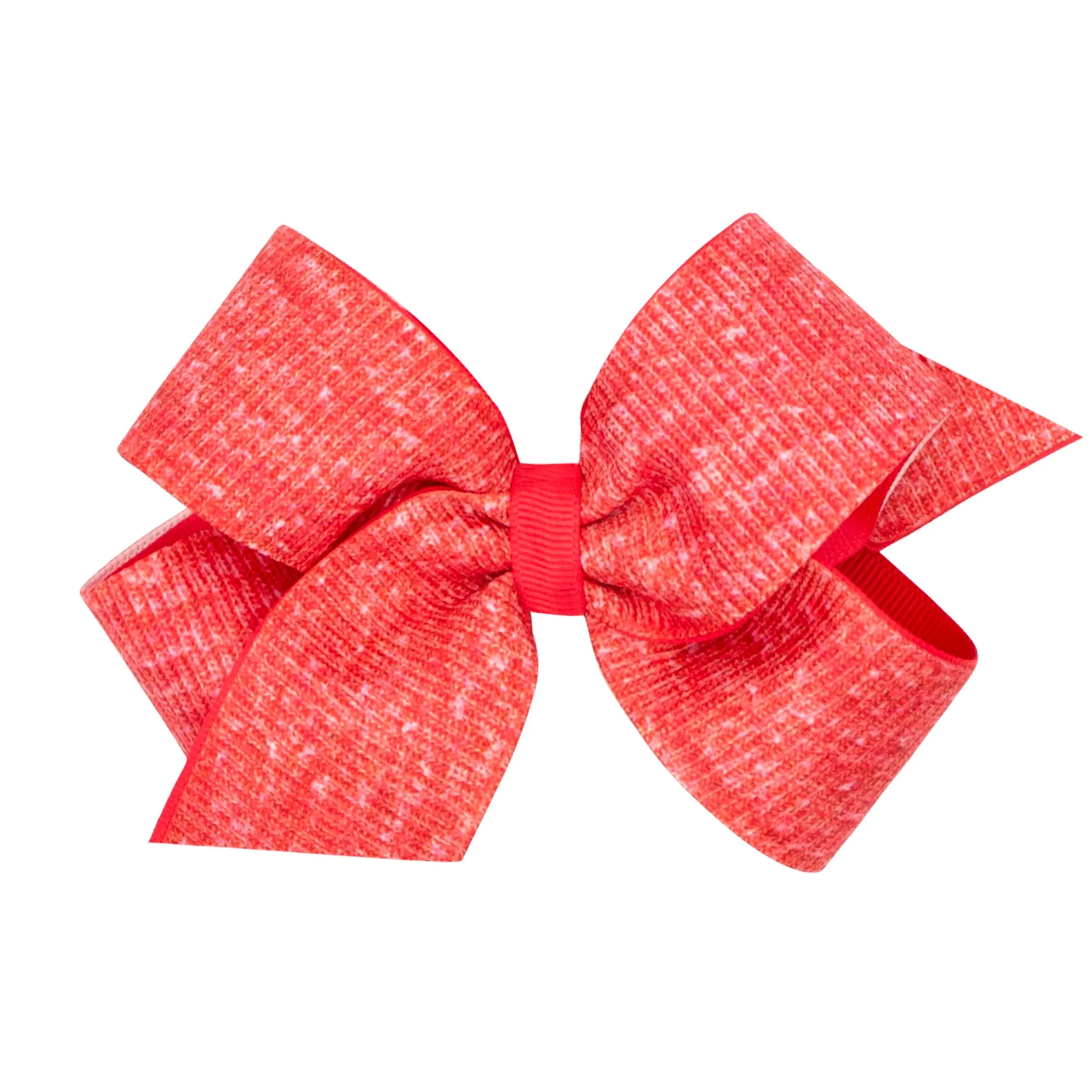 Heather printed grosgrain overlay bow