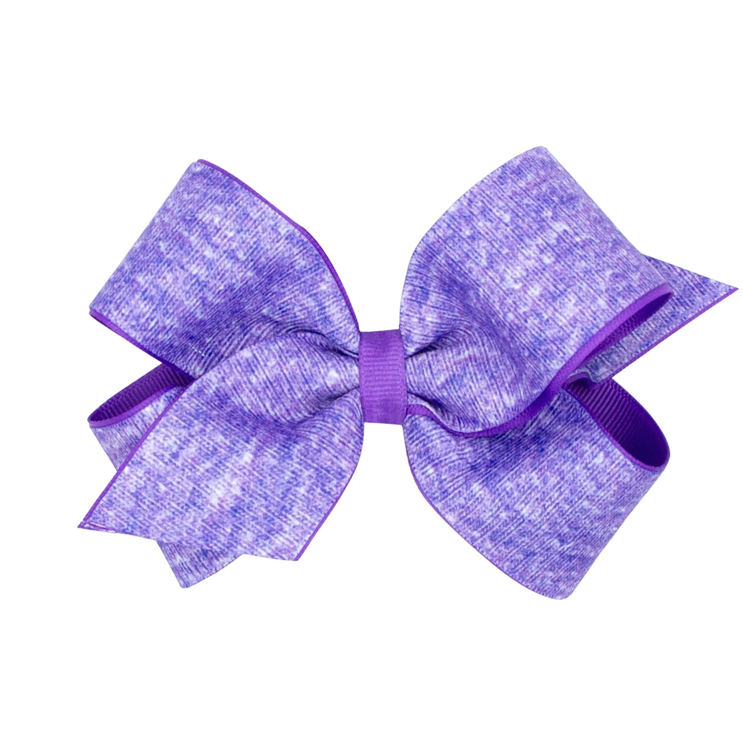 Heather printed grosgrain overlay bow