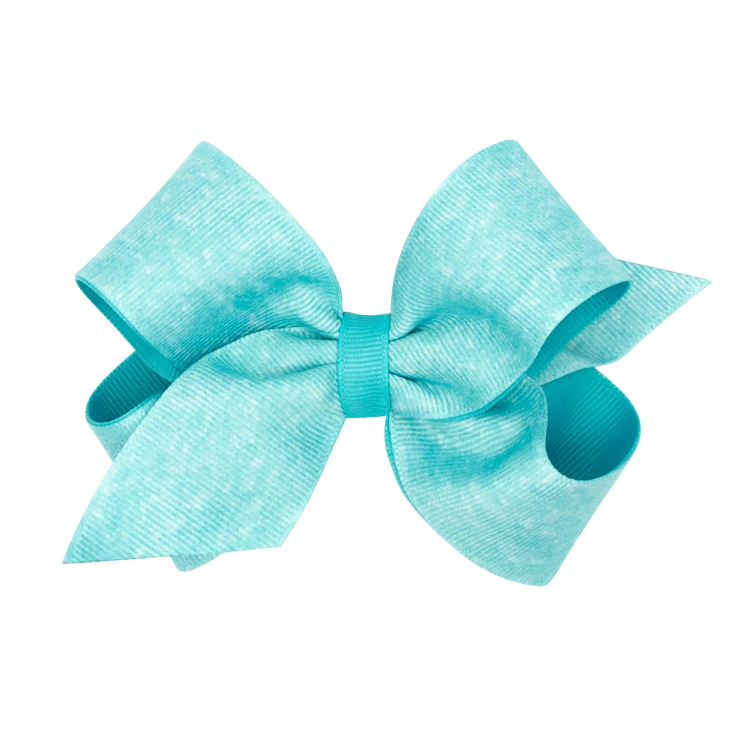 Heather printed grosgrain overlay bow