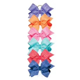 Heather printed grosgrain overlay bow