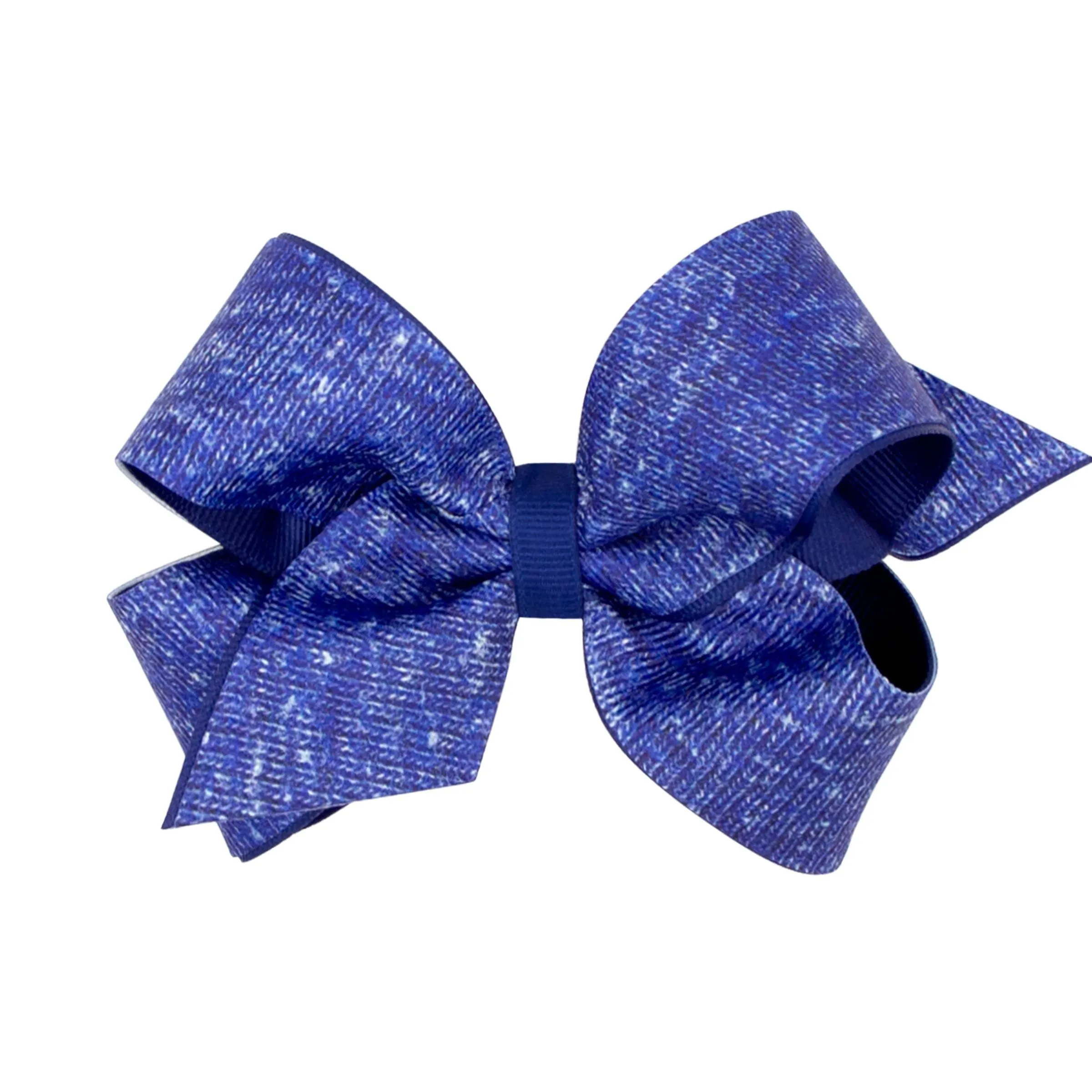 Heather printed grosgrain overlay bow