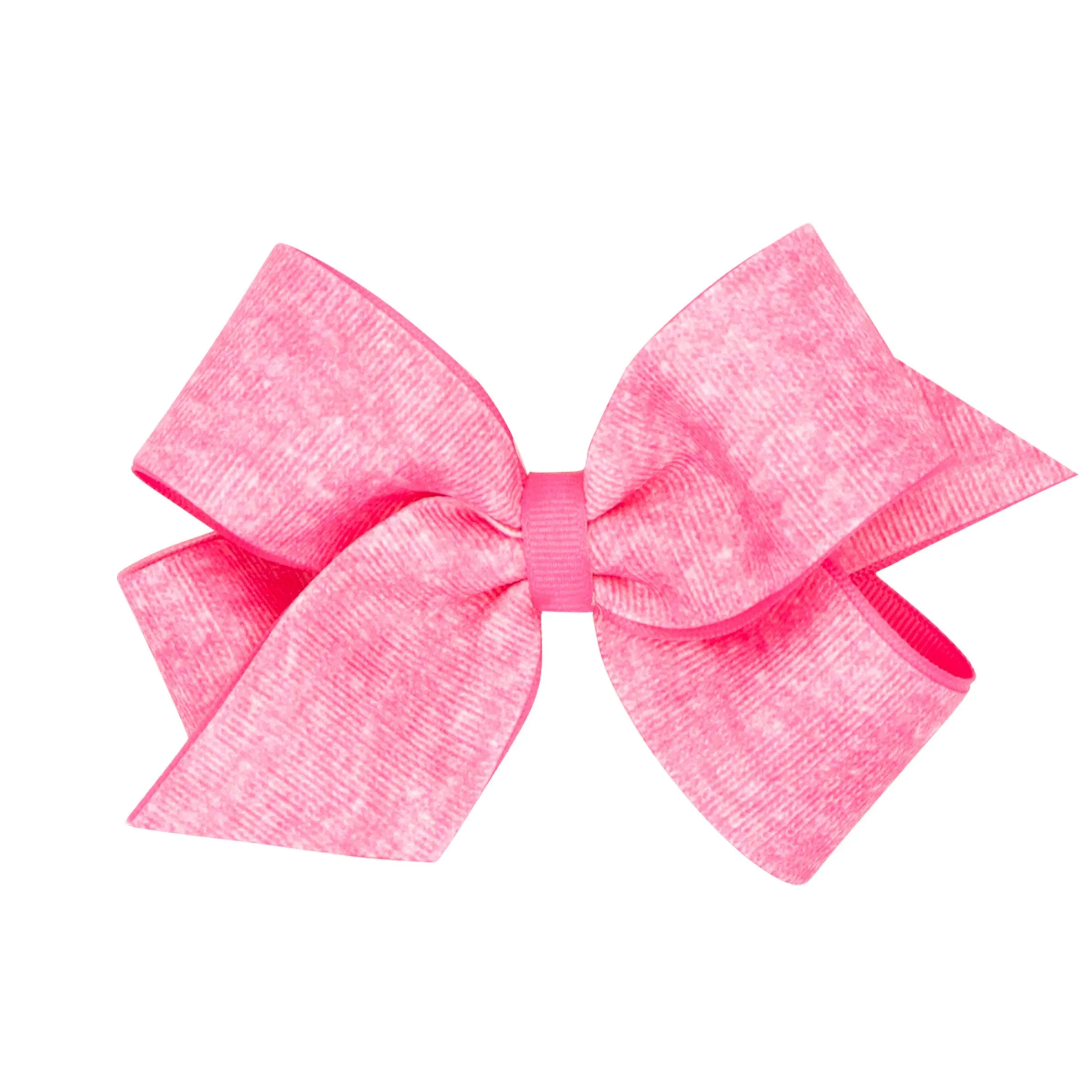 Heather printed grosgrain overlay bow