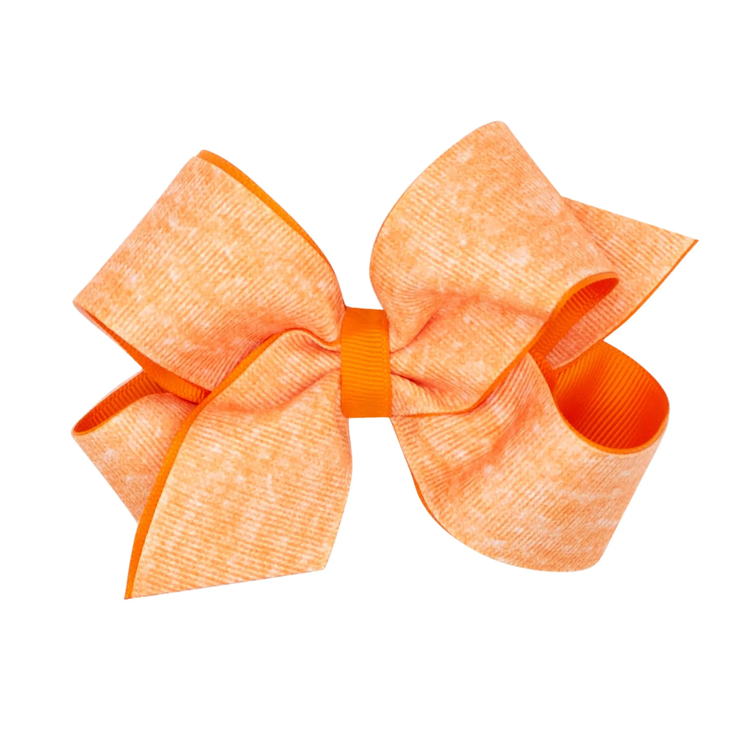 Heather printed grosgrain overlay bow