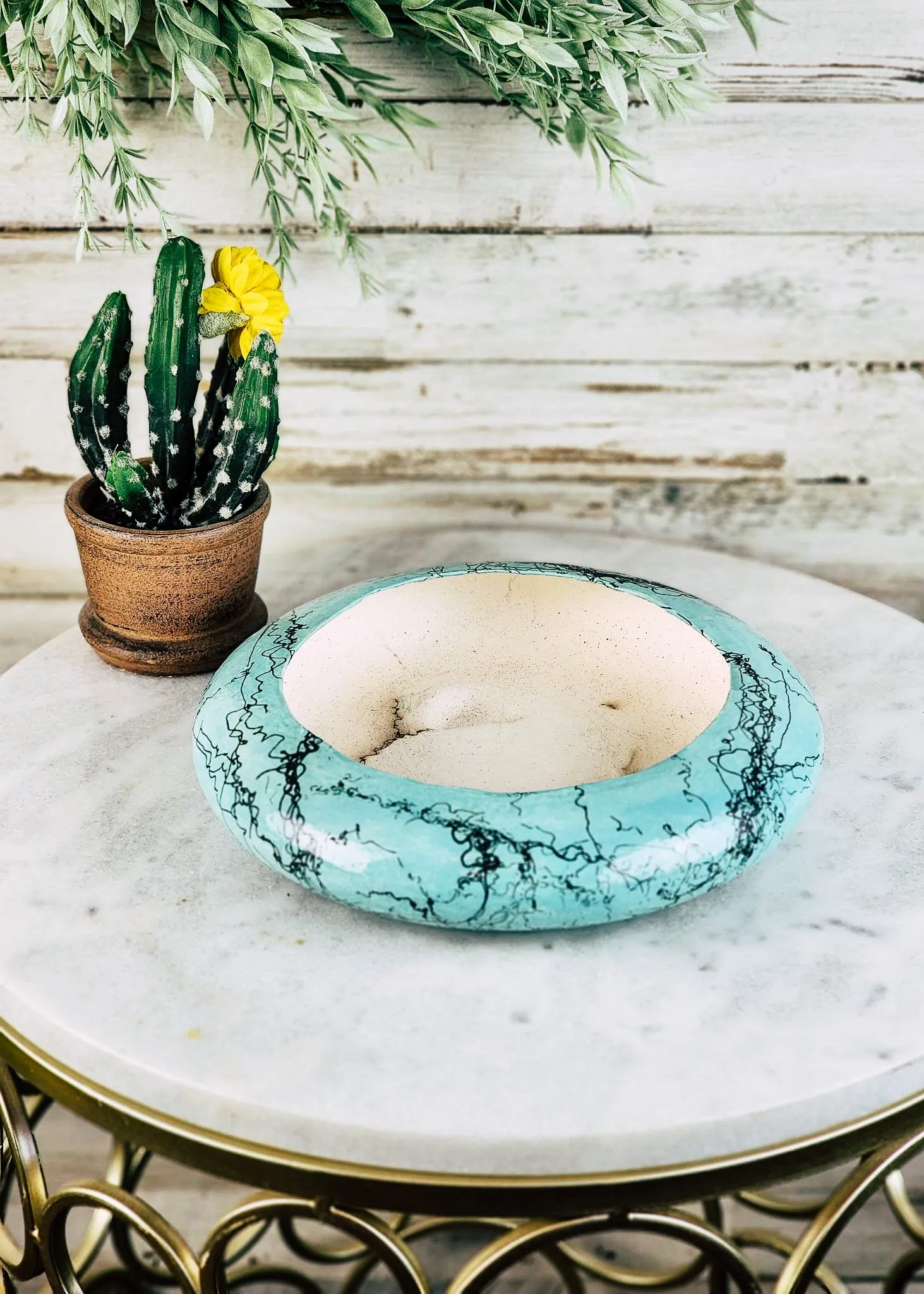 Horse Hair Turquoise Succulent/Trinket/Floral Bowl