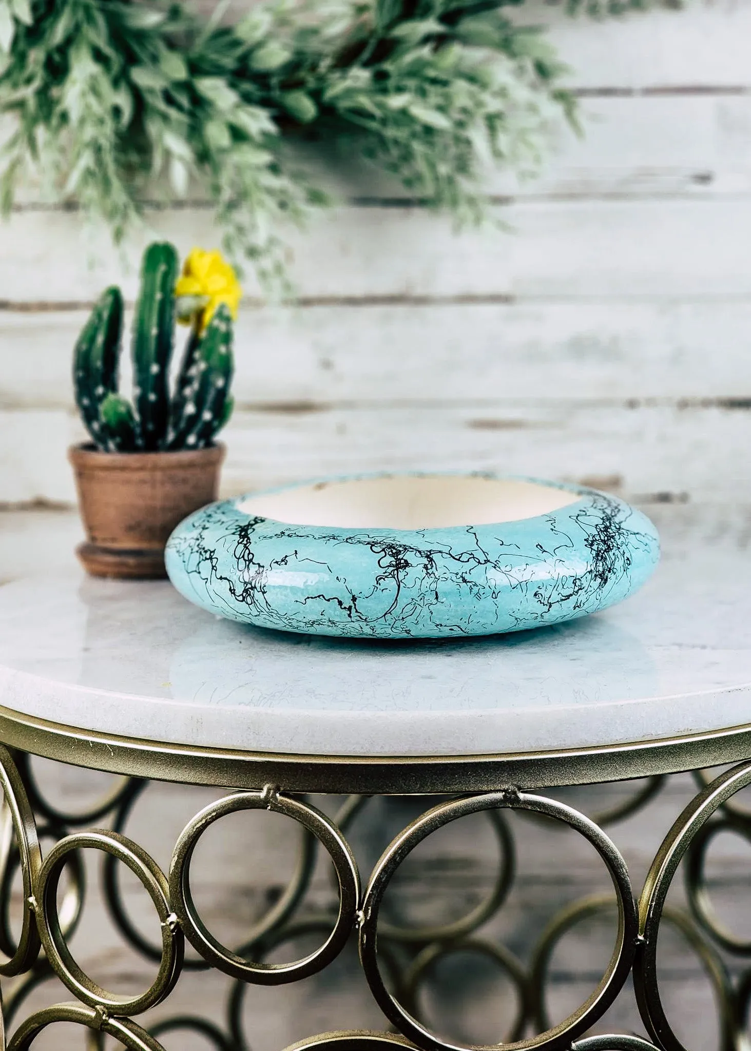 Horse Hair Turquoise Succulent/Trinket/Floral Bowl