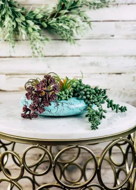 Horse Hair Turquoise Succulent/Trinket/Floral Bowl