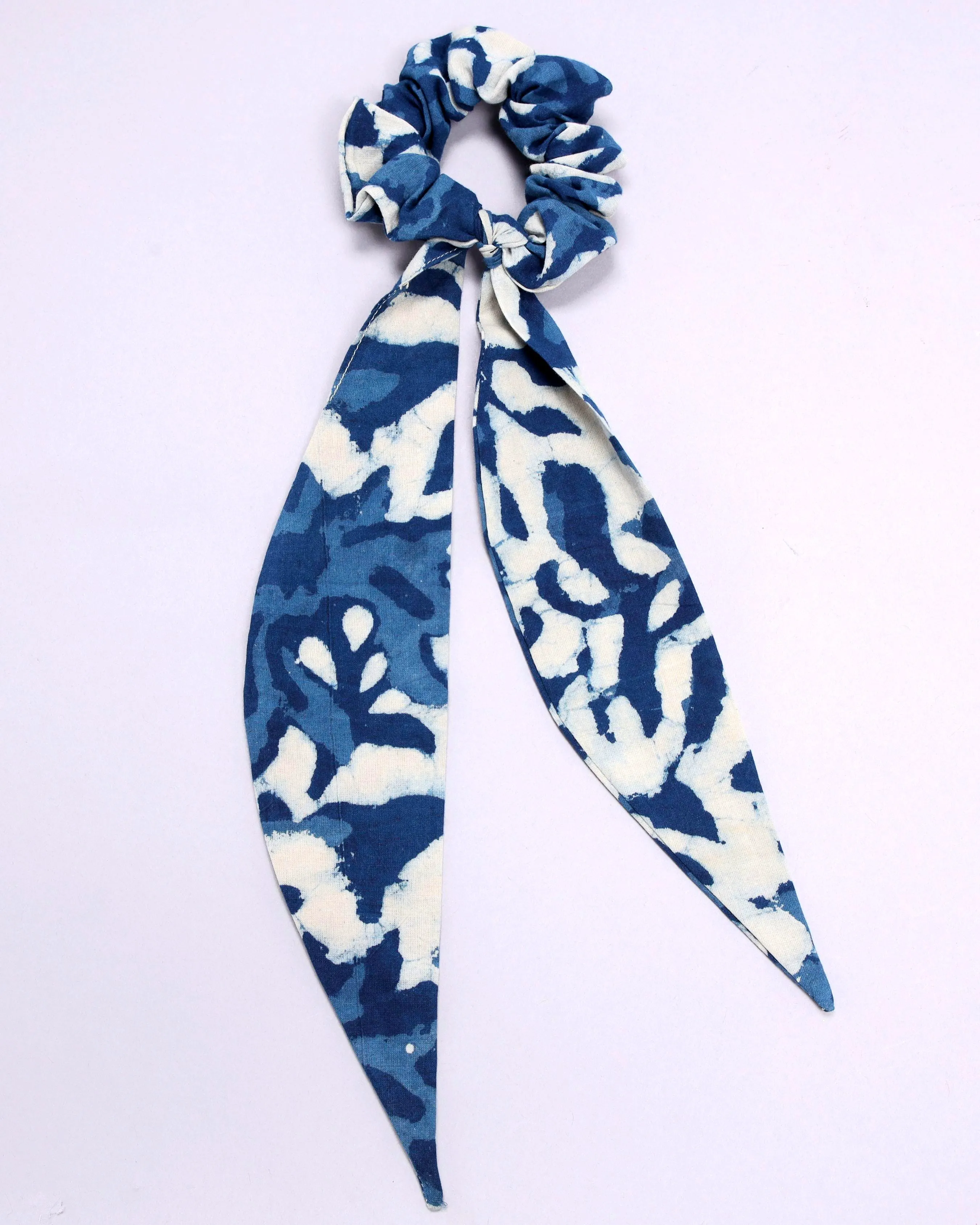 Indian Ink Handblock Scarf Scrunchie