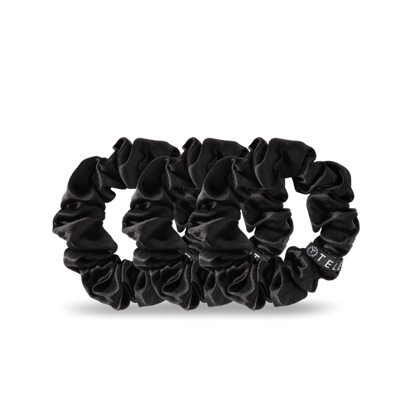 Jet Black Teletie Scrunchies