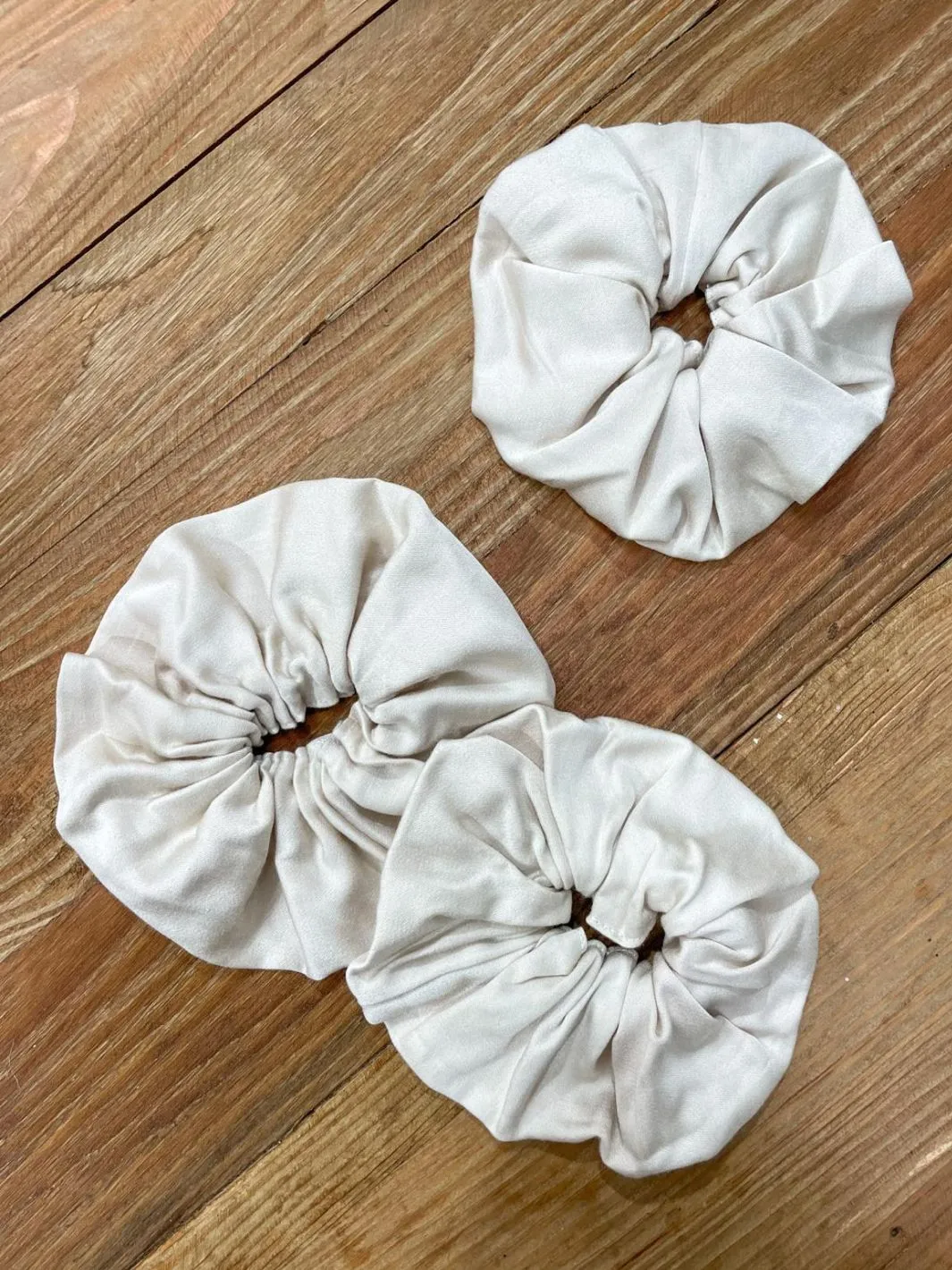 Jumbo Bamboo Scrunchie Stone