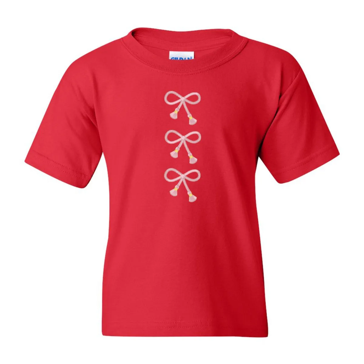 Kids Embroidered Tasseled 'Bows' T-Shirt