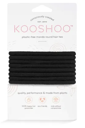 Kooshoo Organic Round Hair Ties - Black