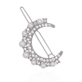 Lana Moon Pearl Hair Clip | Silver