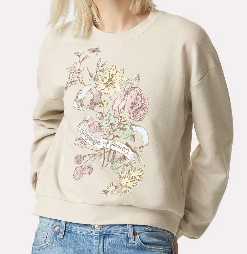 Language of Flowers Bone Fleece Raglan Sweatshirt