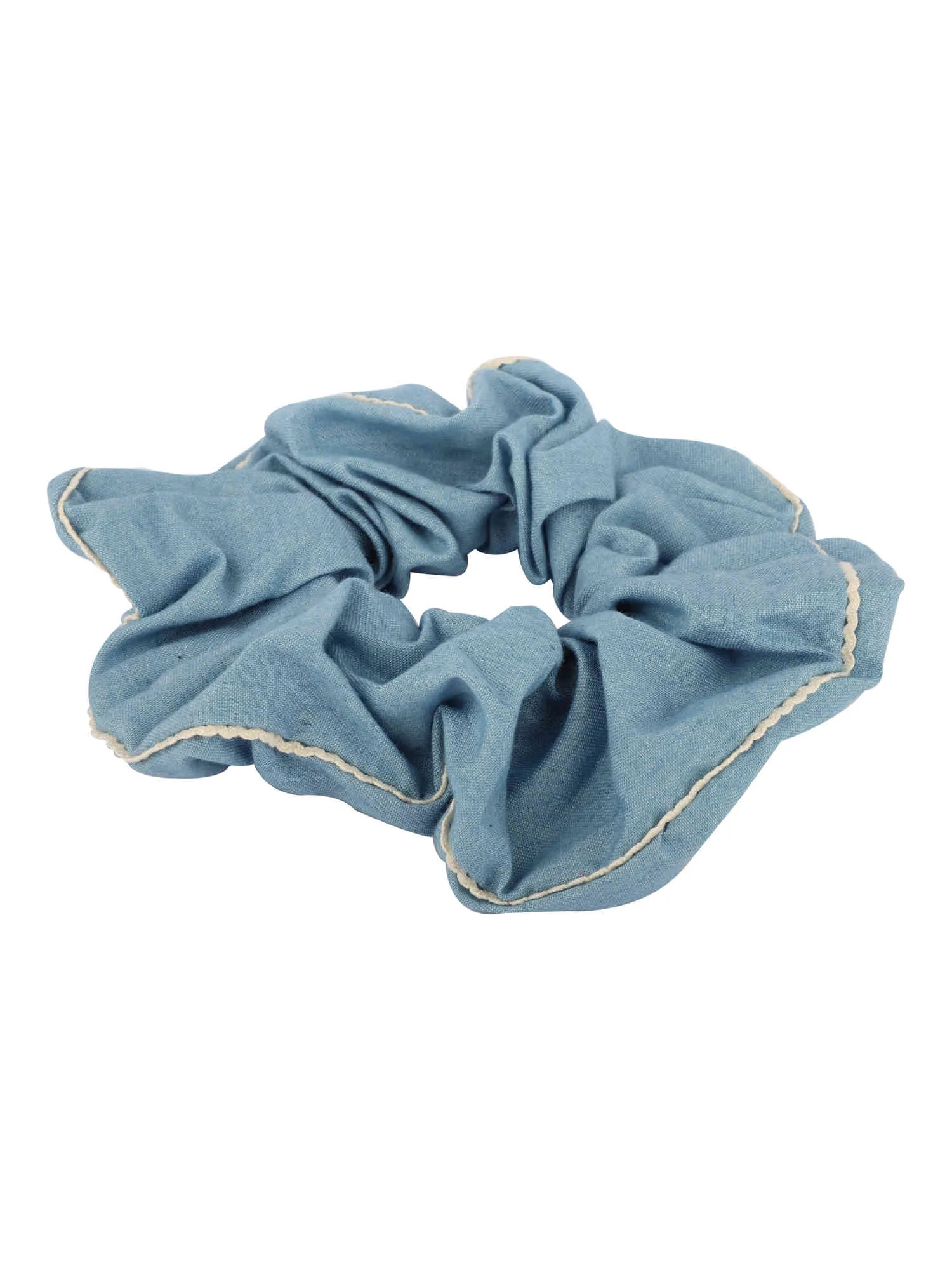 Large Denim Lace Scrunchie