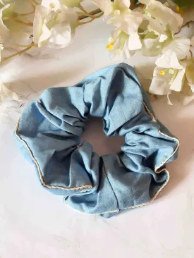 Large Denim Lace Scrunchie