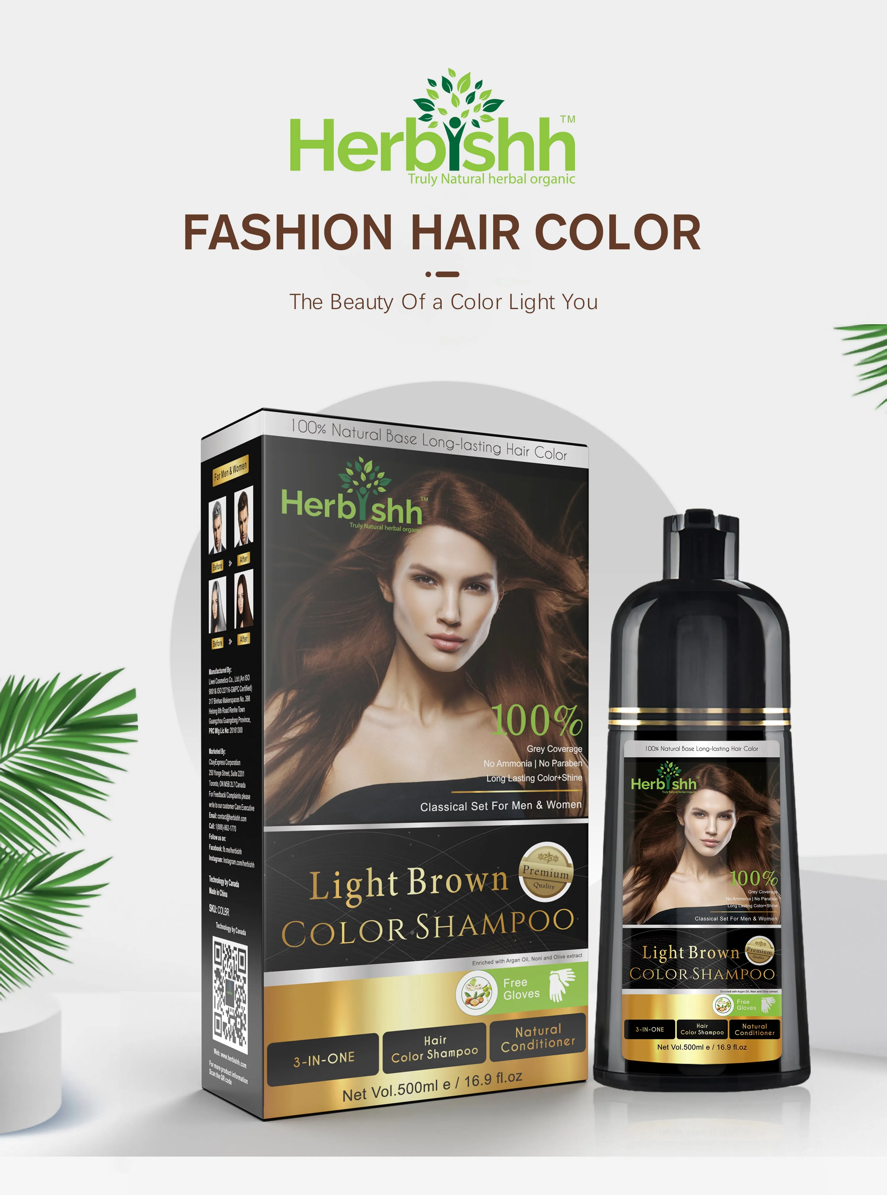 Light Brown Herbishh Color Shampoo