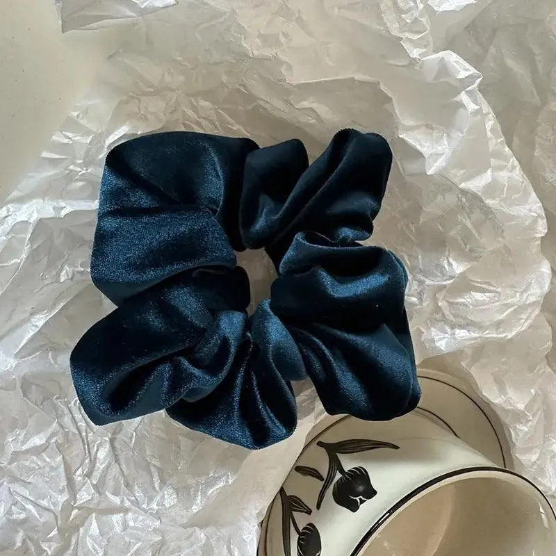 MAC009 hijab scrunchies, velvet flower hair accessories