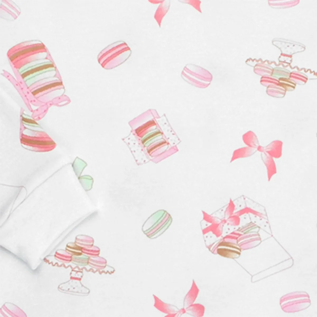 Macaroons and Bows Printed Footie | Baby Girl