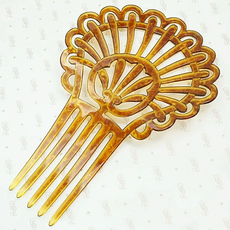 Mantilla Style Celluloid Hair Comb