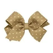 Mini dot print grosgrain overlay bow