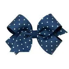 Mini dot print grosgrain overlay bow