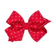 Mini dot print grosgrain overlay bow