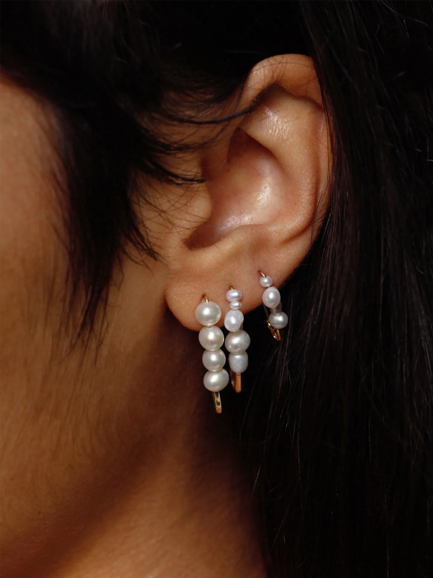 Mini Mixed Pearl Safety Pin Earring