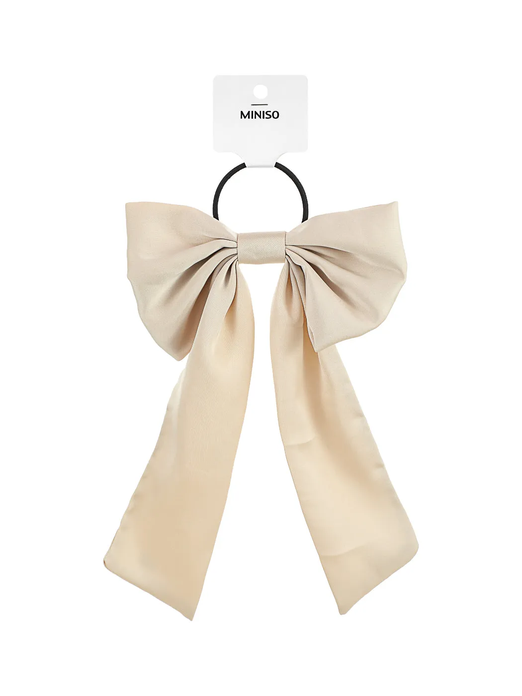 MINISO Hair Tie with Large Bowknot Ribbon(Creamy White)