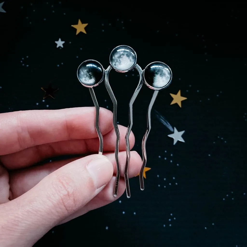 Moon Phase Trio Hair Pin