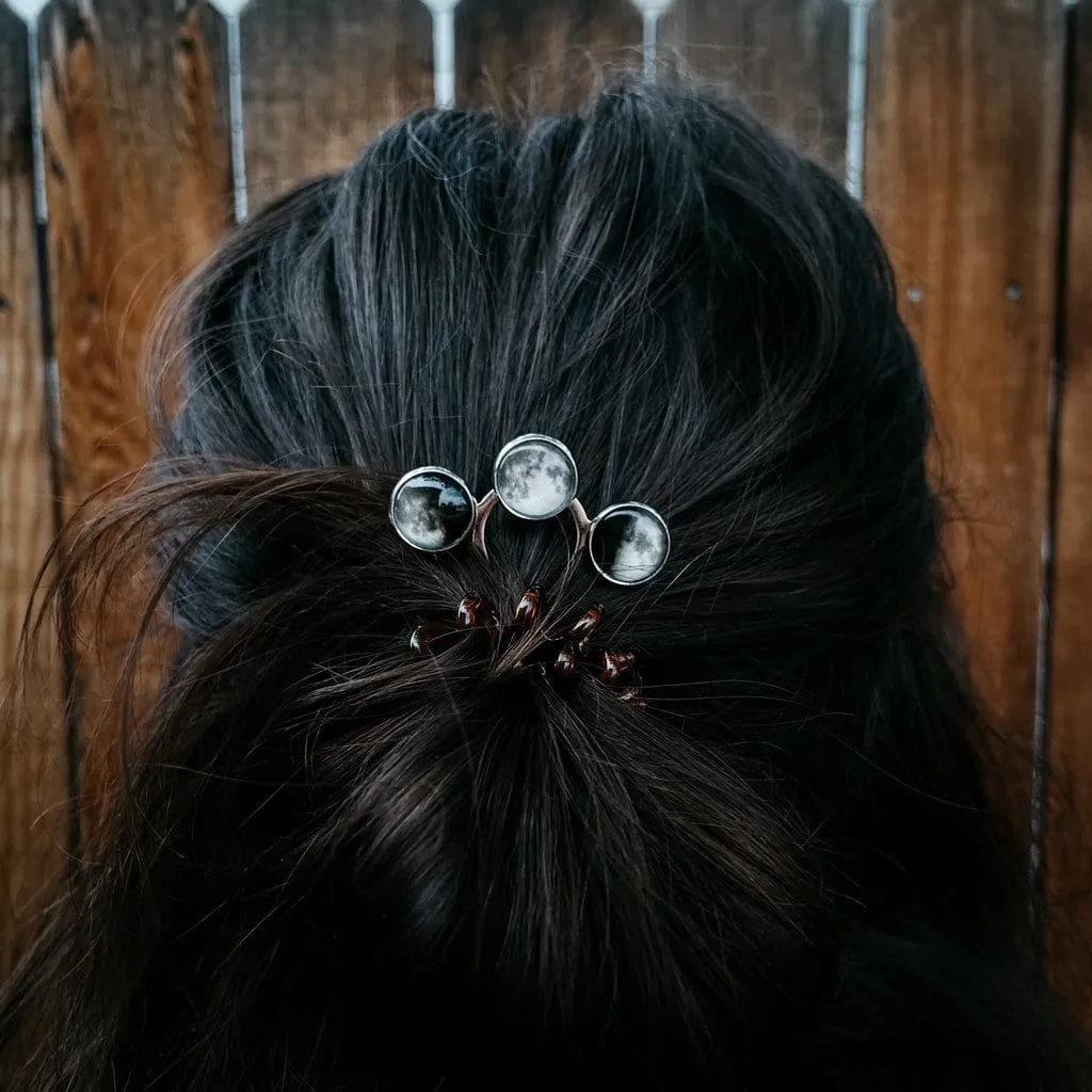 Moon Phase Trio Hair Pin