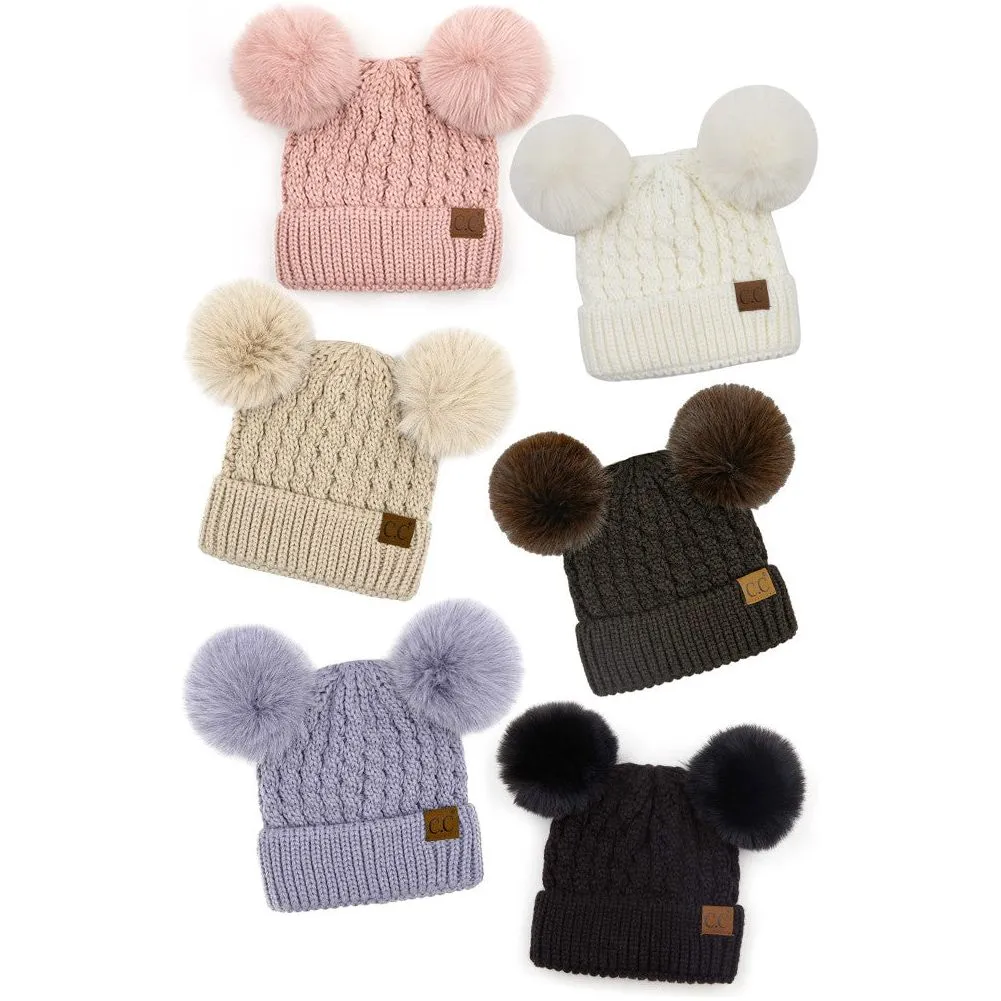 NEW C.C. Beanie Double Pom Hat