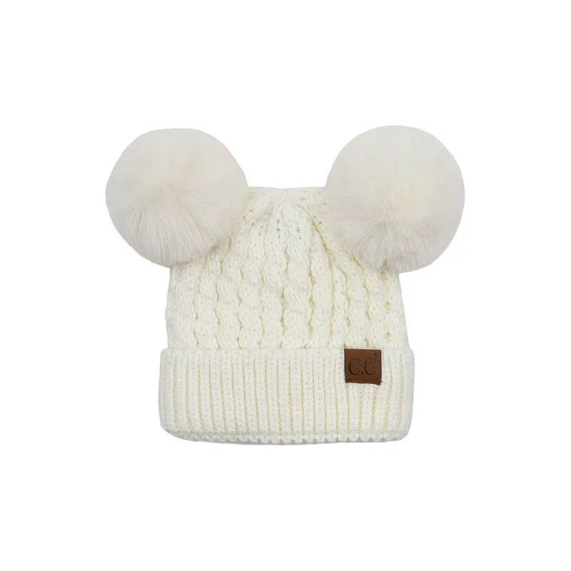 NEW C.C. Beanie Double Pom Hat