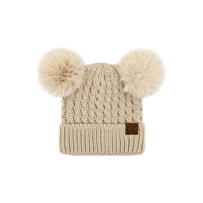 NEW C.C. Beanie Double Pom Hat