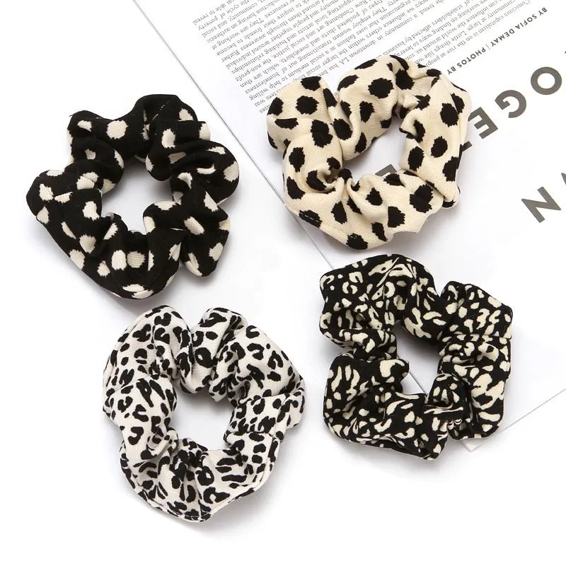 Oversized Leopard Dots Tie Dye Velvet Hair Scrunchies Hairbands