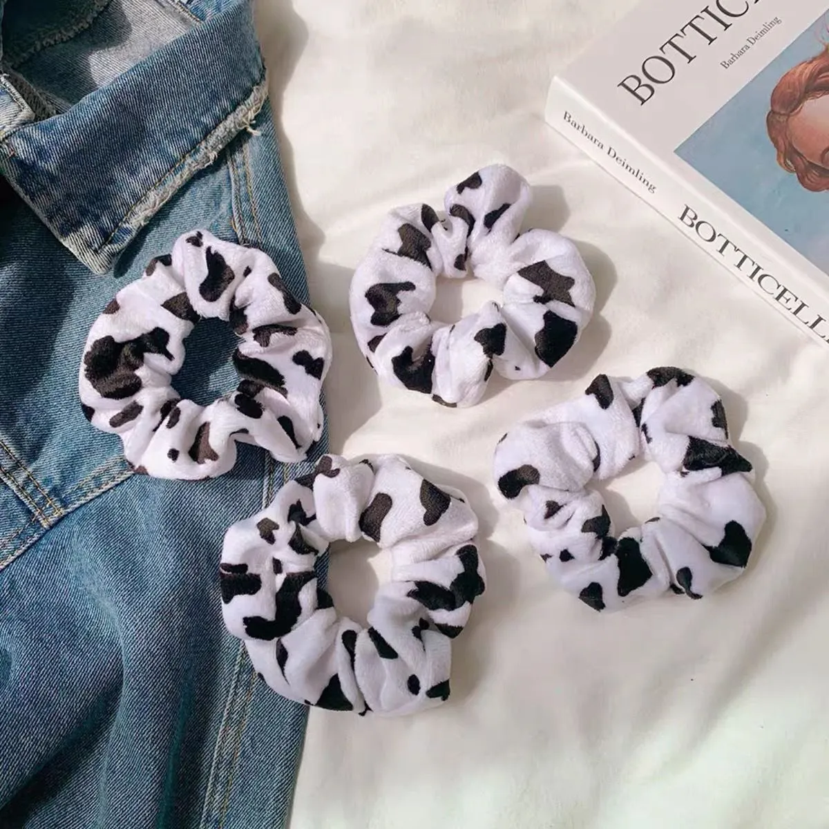 Oversized Leopard Dots Tie Dye Velvet Hair Scrunchies Hairbands