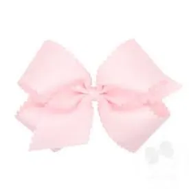 Pale pink scallop edge grosgrain bow