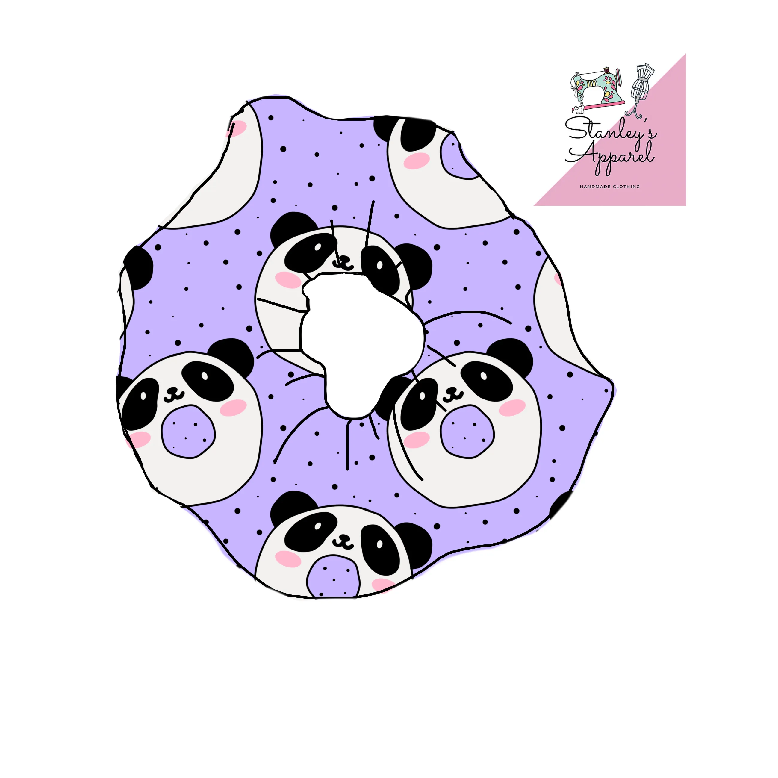 Panda donut scrunchie