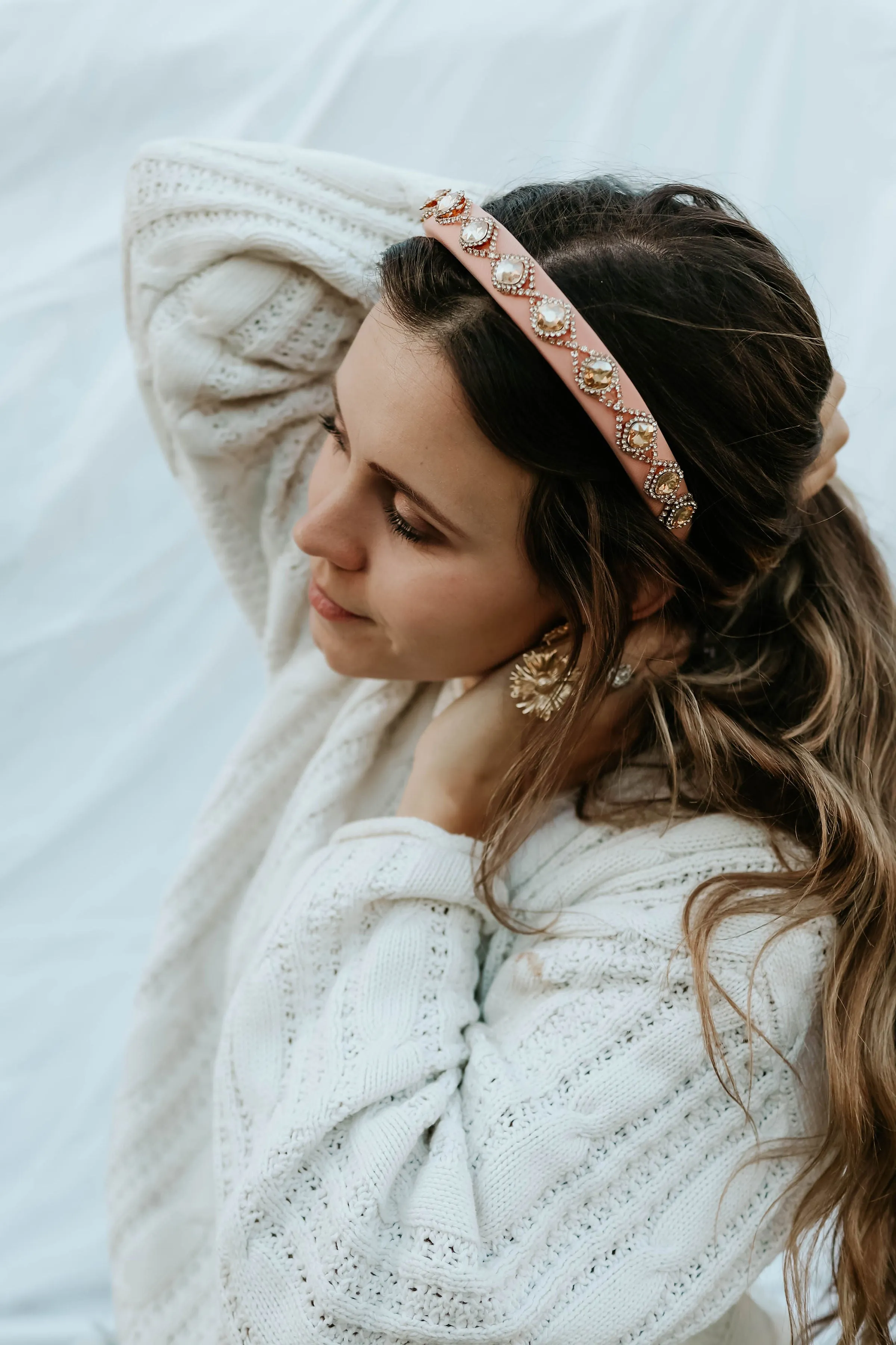 Peach Rose Headband