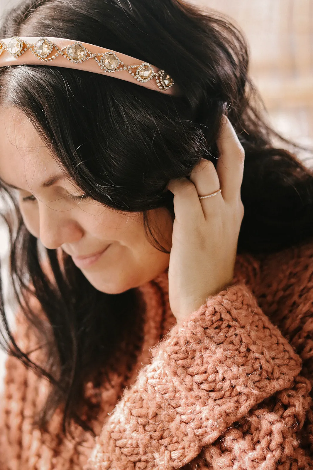 Peach Rose Headband