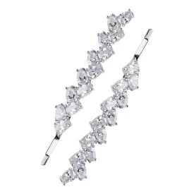 Pear CZ Hair Pin Set