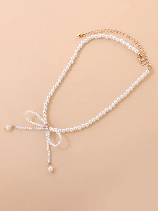 Pearl Butterfly Bow Chocker