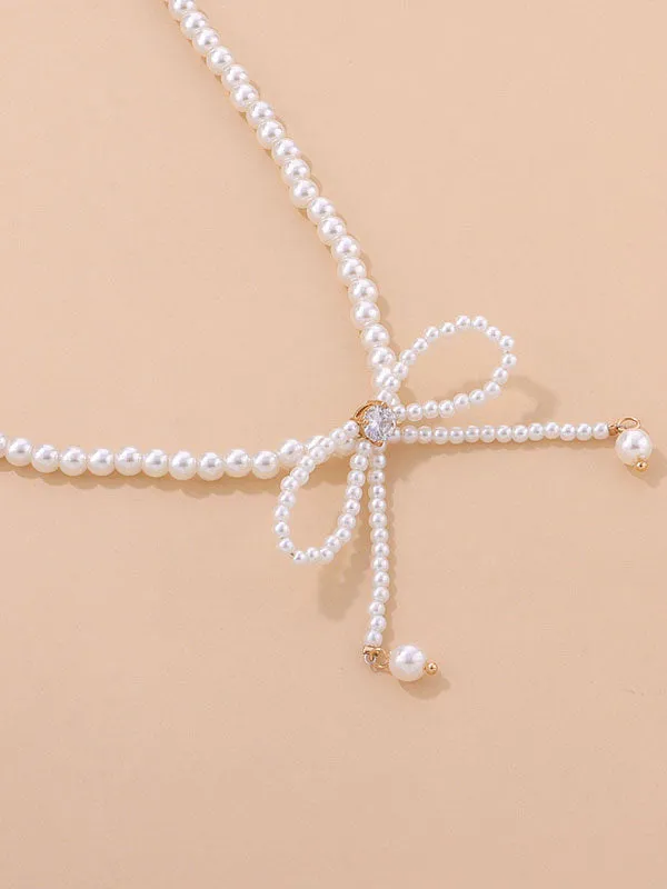 Pearl Butterfly Bow Chocker