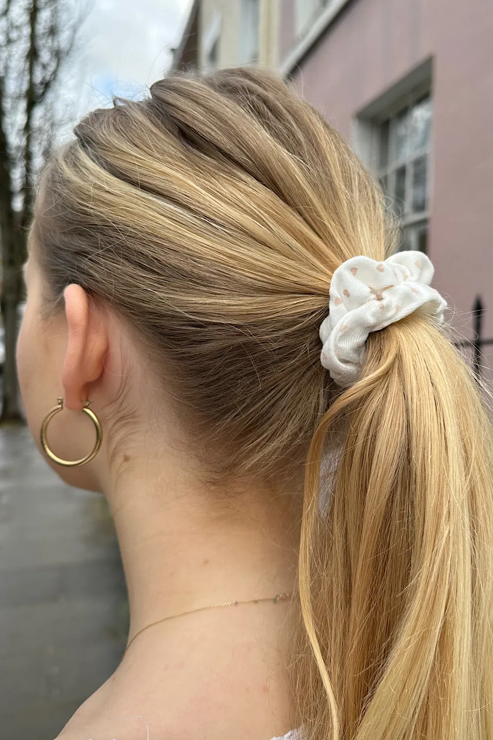 Pink Heart Scrunchie