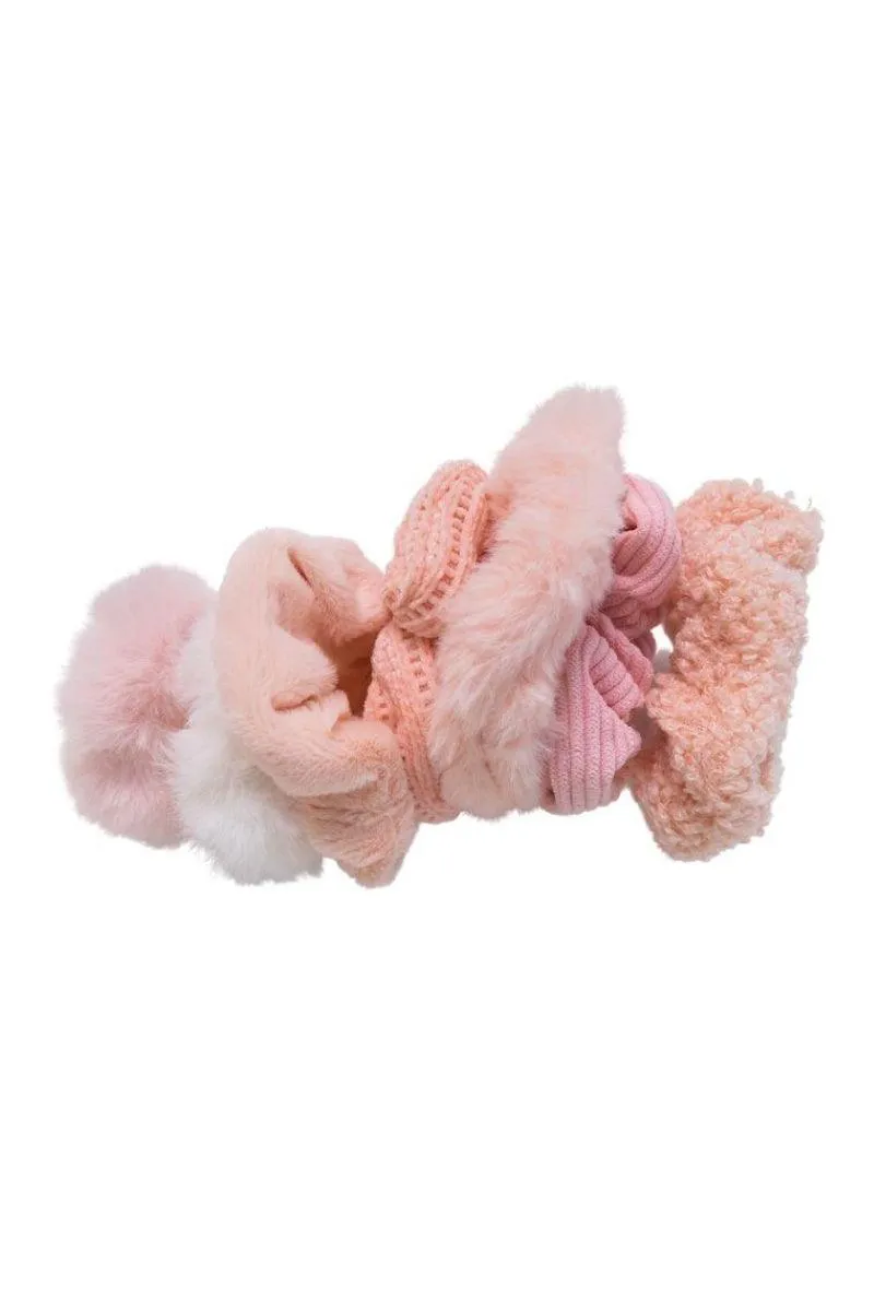 Pink Scrunchies Set of 6