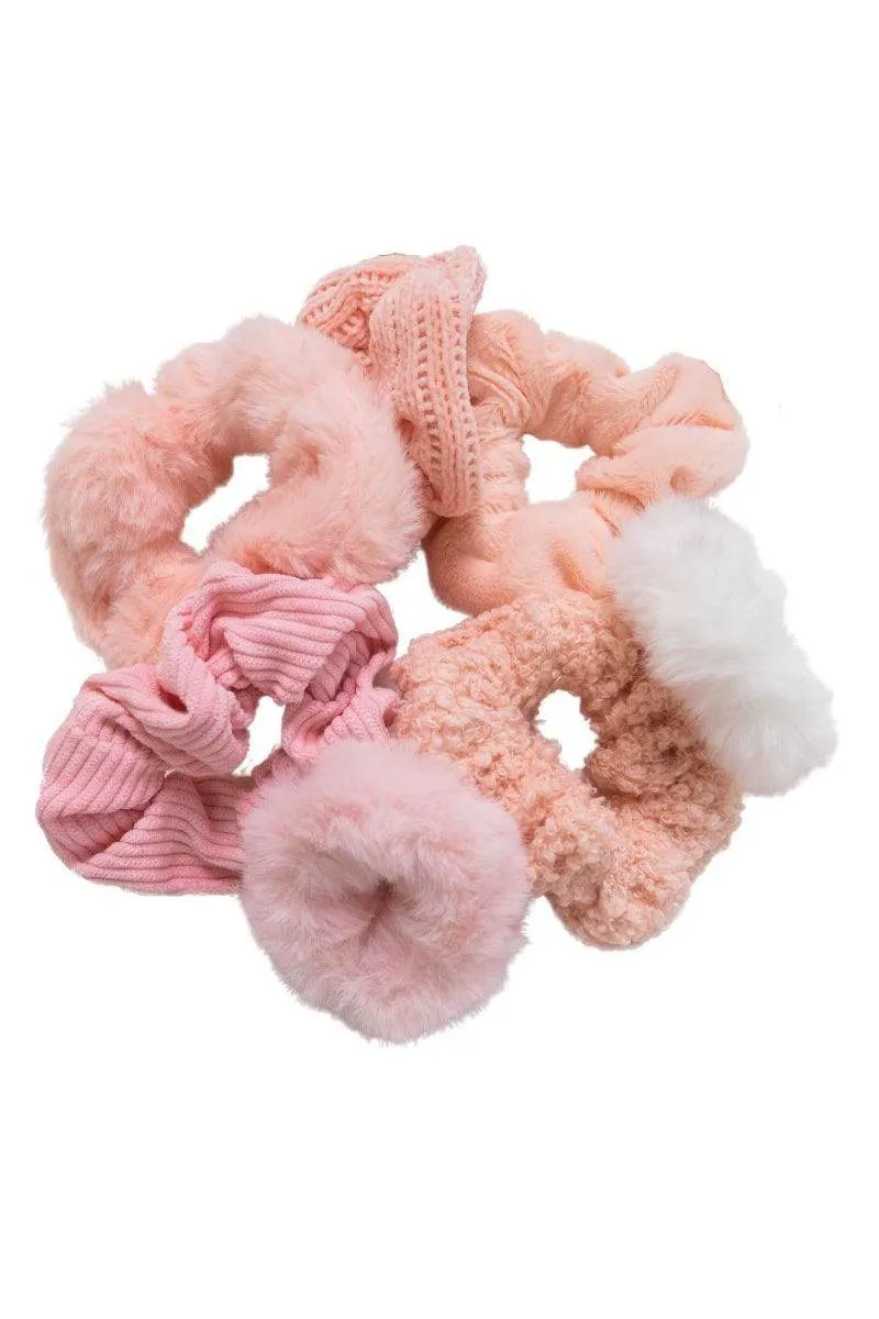 Pink Scrunchies Set of 6