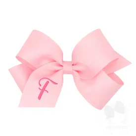 Pink with fuschia initial grosgrain bow