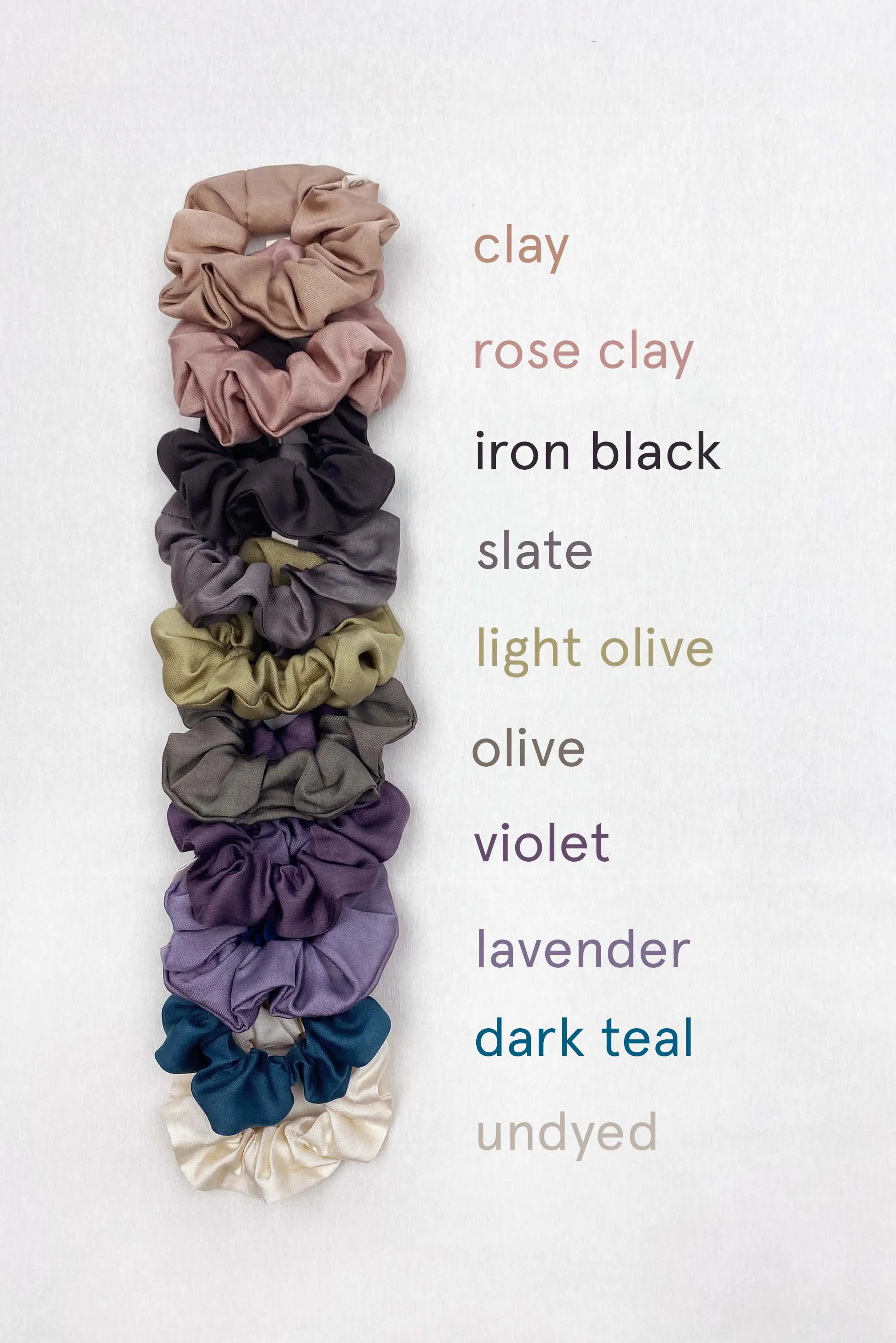 Plant-dyed Silk Scrunchies