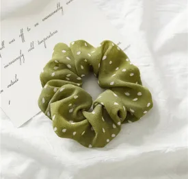 Polka Dot Scrunchie - Green